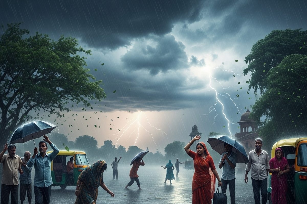 दिल्ली-NCR में मौसम पलटा! आसमान से आग की जगह बरसेगी बर्फ, बारिश-आंधी के साथ ओलों का अलर्ट