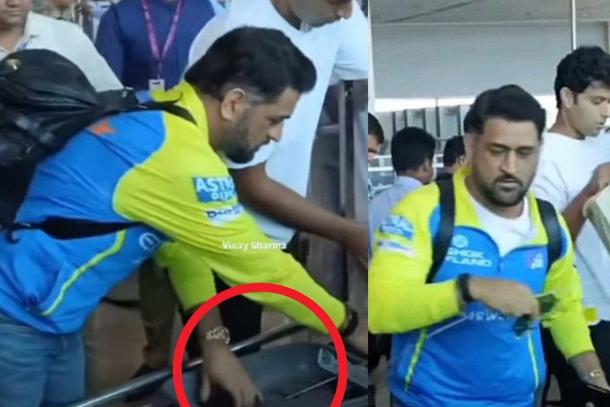 एयरपोर्ट पर मोर पंख लिए नजर आए धोनी, वायरल वीडियो पर फैंस ने किए मजेदार कमेंट्स