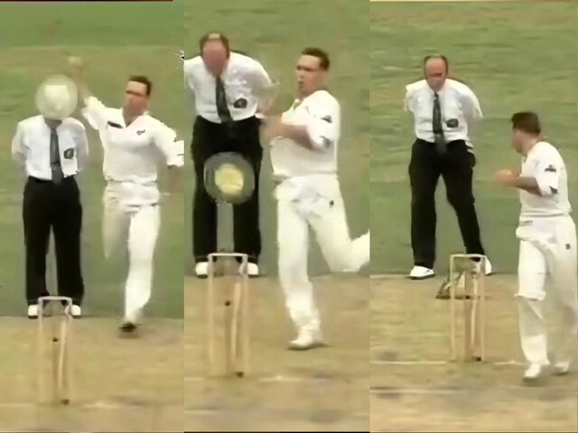 When umpire's fake hair fell on the pitch, the 'wig' came out after touching the bowler's hand