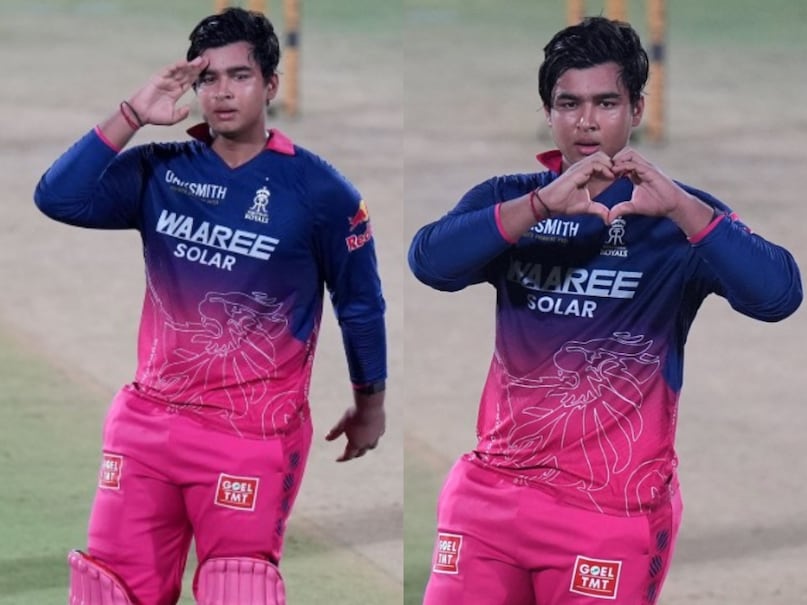 Vaibhav Suryavanshi, Vaibhav Suryavanshi century celebration, Vaibhav Suryavanshi 2nd ipl century, Vaibhav Suryavanshi 2nd ipl hundred, Vaibhav Suryavanshi ipl records, Vaibhav Suryavanshi salute, वैभव सूर्यवंशी शतक सेलिब्रेशन