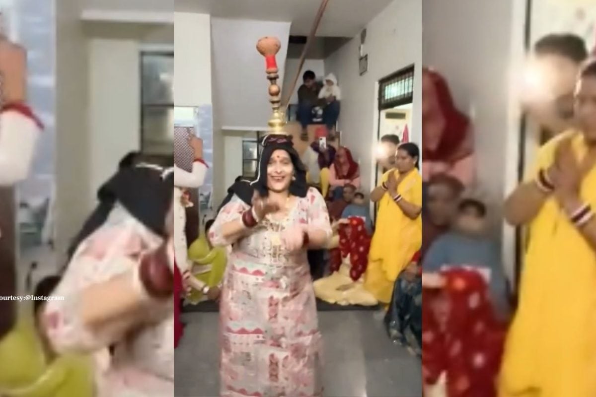 सिर पर हुक्का रख 'छज्जे ऊपर बोयो री बाजरो' गाने पर ताई किया डांस, बैलेंस देखते रह गए लोग