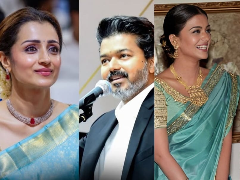 trisha krishnan, trisha krishnan saree look, thalapathy vijay, thalapathy vijay oath ceremony, aishwarya rai bachchan, trisha krishnan photos, तृषा कृष्णन, ऐश्वर्या राय बच्चन, थलापति विजय, थलापति विजय शपथ ग्रणह, तृषा कृष्णन ऐश्वर्या राय बच्चन, तृषा कृष्णन साड़ी लुक फोटोज वायरल