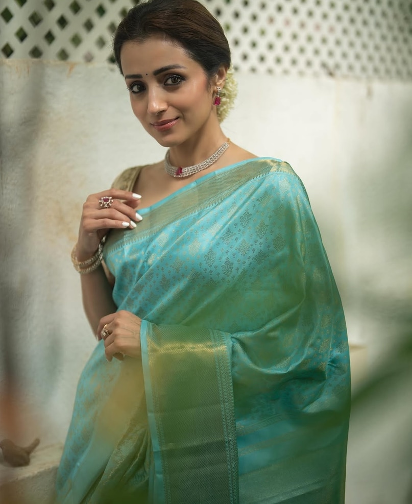 trisha krishnan, trisha krishnan saree look, thalapathy vijay, thalapathy vijay oath ceremony, aishwarya rai bachchan, trisha krishnan photos, तृषा कृष्णन, ऐश्वर्या राय बच्चन, थलापति विजय, थलापति विजय शपथ ग्रणह, तृषा कृष्णन ऐश्वर्या राय बच्चन, तृषा कृष्णन साड़ी लुक फोटोज वायरल