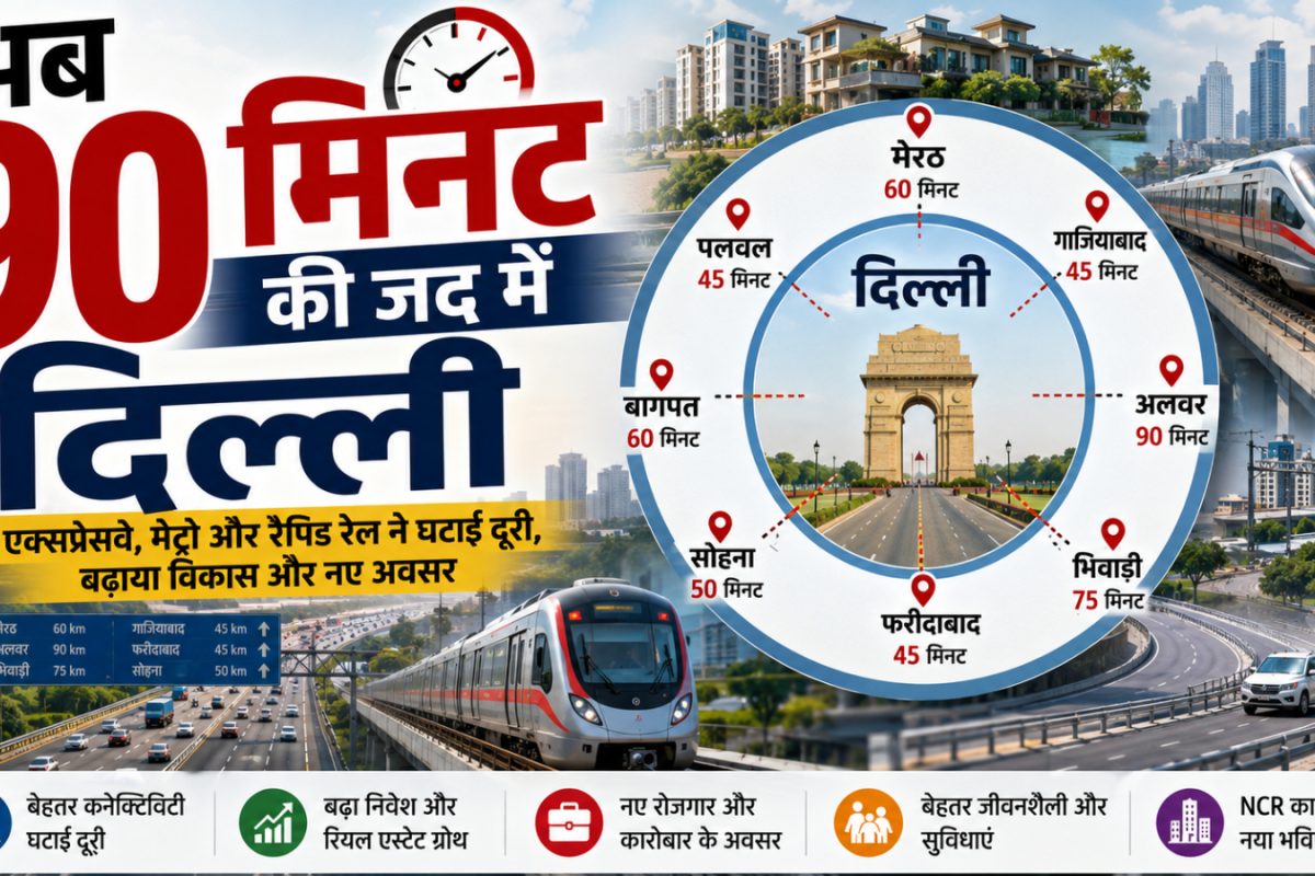 NCR में आया रफ्तार का तूफान! अब 90 मिनट की जद में दिल्‍ली, जानें कैसे बदली पूरी तस्‍वीर