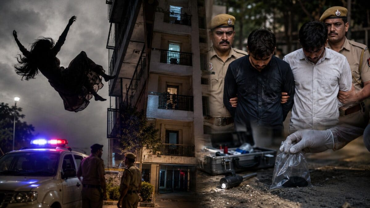 इंद्रपुरी में बिल्डिंग से गिरने से महिला की संदिग्ध मौत, पति-देवर गिरफ्तार