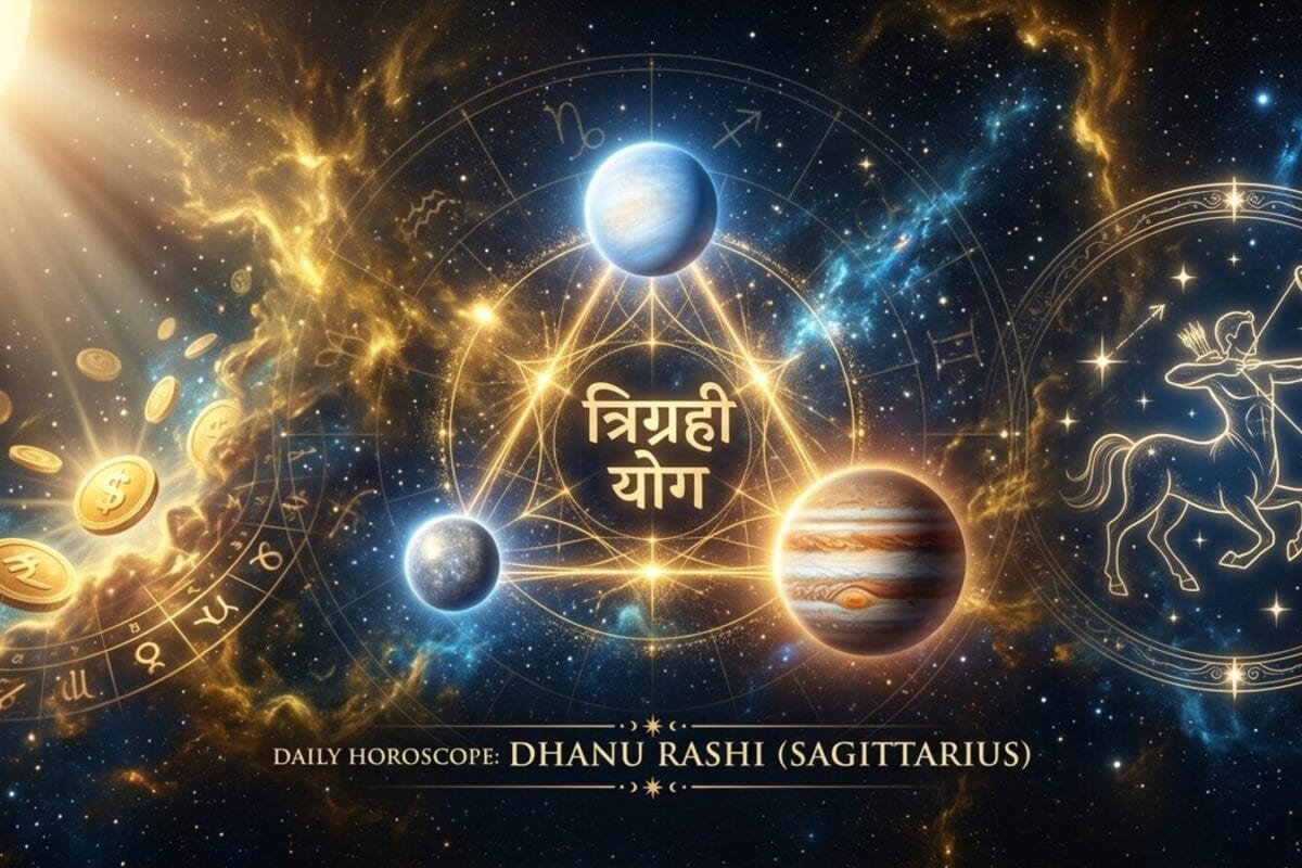 Aaj ka Dhanu Rashifal: त्रिग्रह योग से चमकेगी धनु राशि की किस्मत, रुका हुआ पैसा मिलेगा वापस, जानें आज का भाग्य
