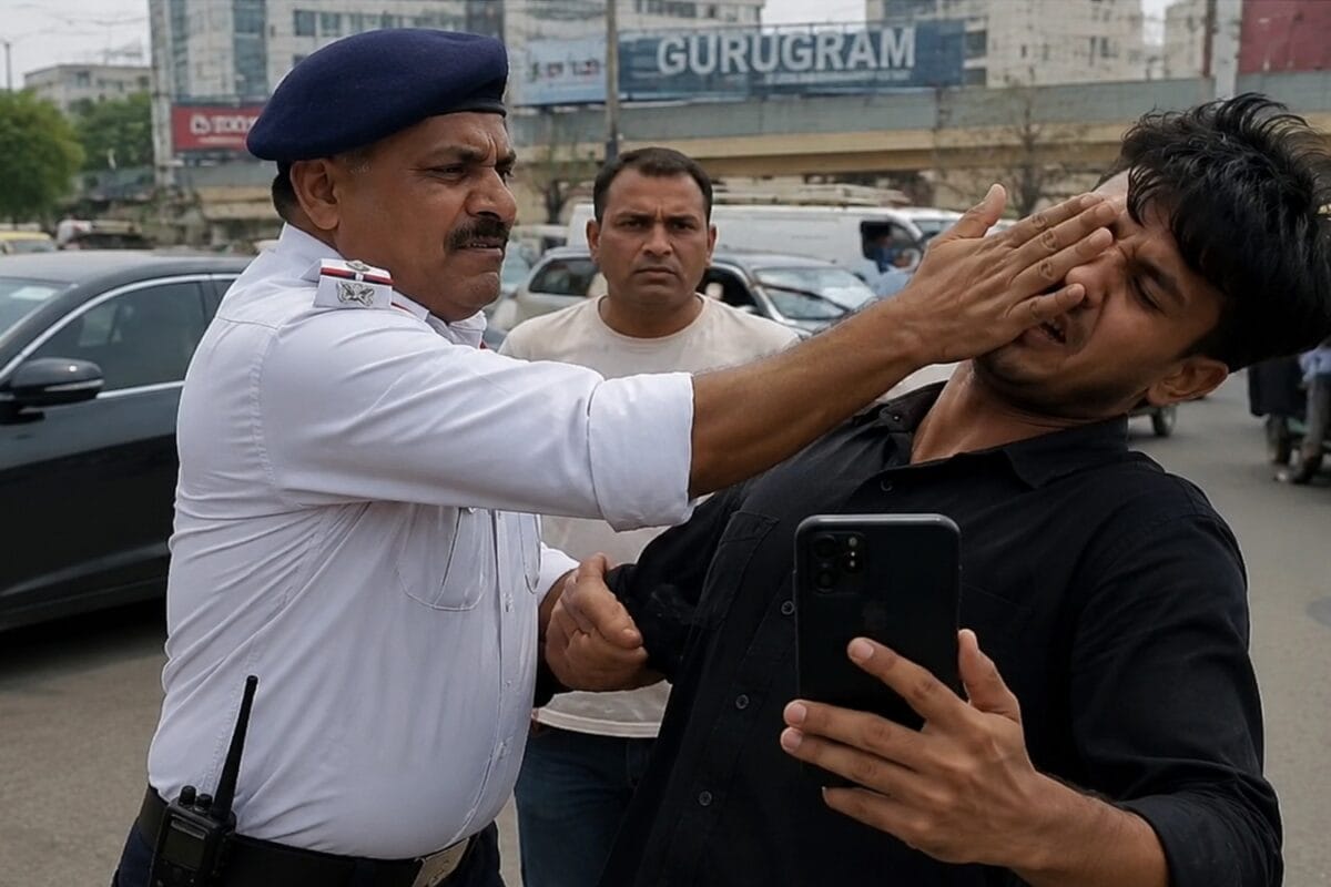 ‘चल...पानी की बाल्टी लेकर आ...’, गुरुग्राम में पुलिस वाले ने बाइक सवार युवक को जड़ा थप्पड़