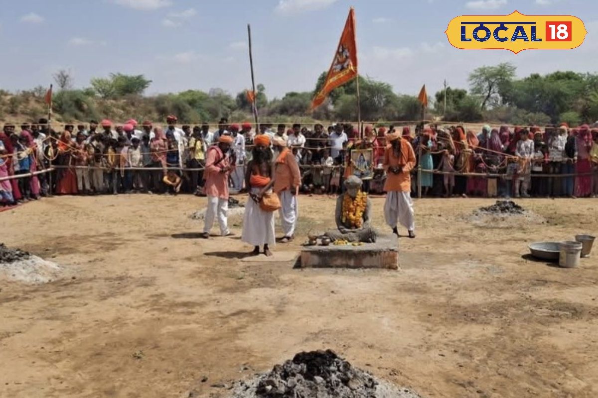 चारों तरफ धधकती आग, बीच में संत की साधना... जालोर में इस तपस्या को देखने उमड़ रहे हजारों लोग