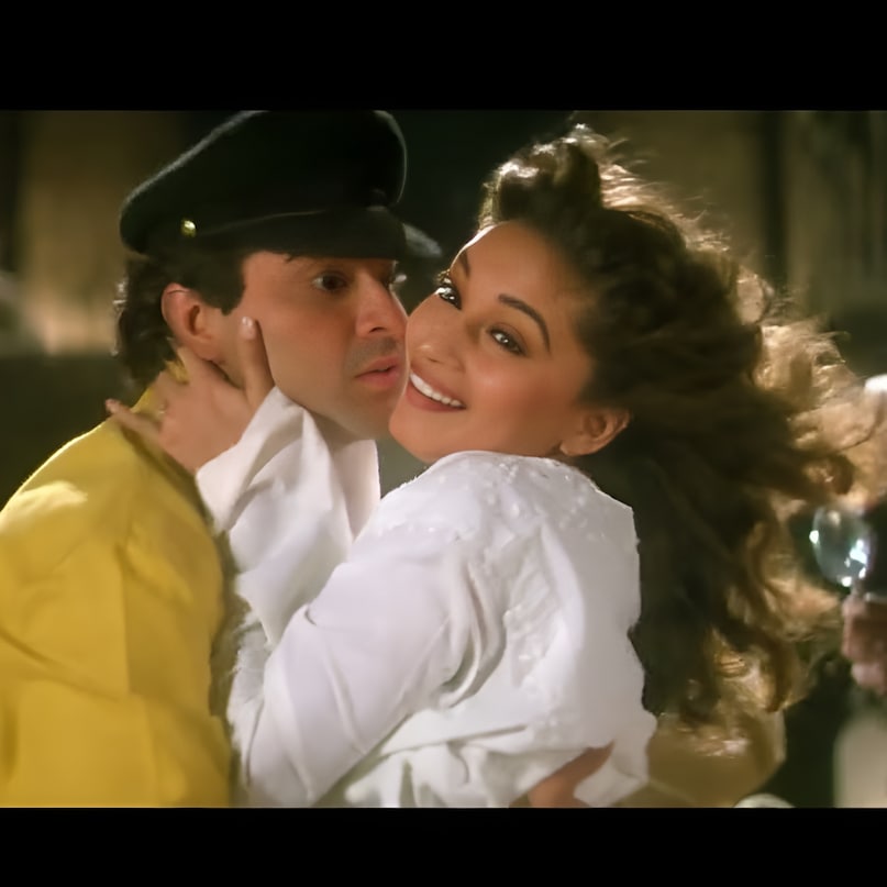 Nazrein Mili Dil Dhadka, Nazrein Mili Dil Dhadka Song, Madhuri Dixit hit Song, Film Raja, Sanjay Kapoor, Udit Narayan, Alka Yagnik, Nazrein Mili Dil Dhadka tune inspired by Hollywood movie, नजरें मिली दिल धड़का, नजरें मिली दिल धड़का गाना, माधुरी दीक्षित का हिट गाना, फिल्म राजा, संजय कपूर, उदित नारायण, अलका याग्निक, नजरें मिली दिल धड़का गाना हॉलीवुड फिल्म से प्रेरित है