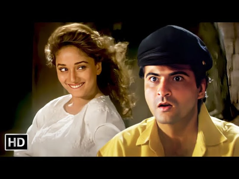Nazrein Mili Dil Dhadka, Nazrein Mili Dil Dhadka Song, Madhuri Dixit hit Song, Film Raja, Sanjay Kapoor, Udit Narayan, Alka Yagnik, Nazrein Mili Dil Dhadka tune inspired by Hollywood movie, नजरें मिली दिल धड़का, नजरें मिली दिल धड़का गाना, माधुरी दीक्षित का हिट गाना, फिल्म राजा, संजय कपूर, उदित नारायण, अलका याग्निक, नजरें मिली दिल धड़का गाना हॉलीवुड फिल्म से प्रेरित है