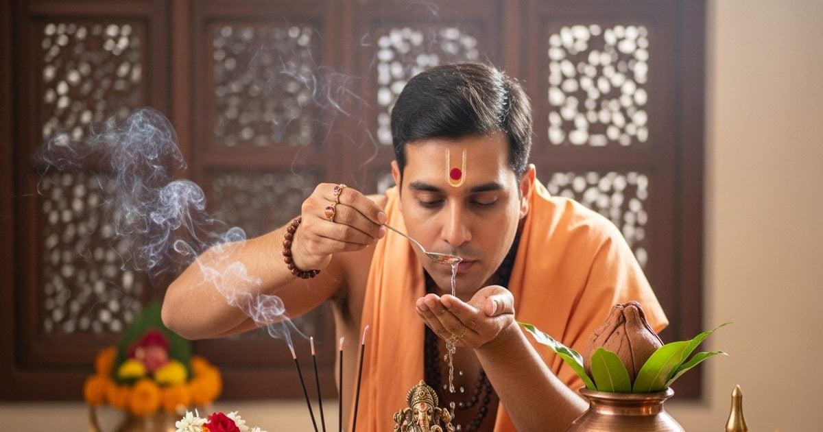 पूजा-मांगलिक कार्यों से पहले नहीं करते आचमन तो सब व्यर्थ, जानें सही विधि, मंत्र, महत्व