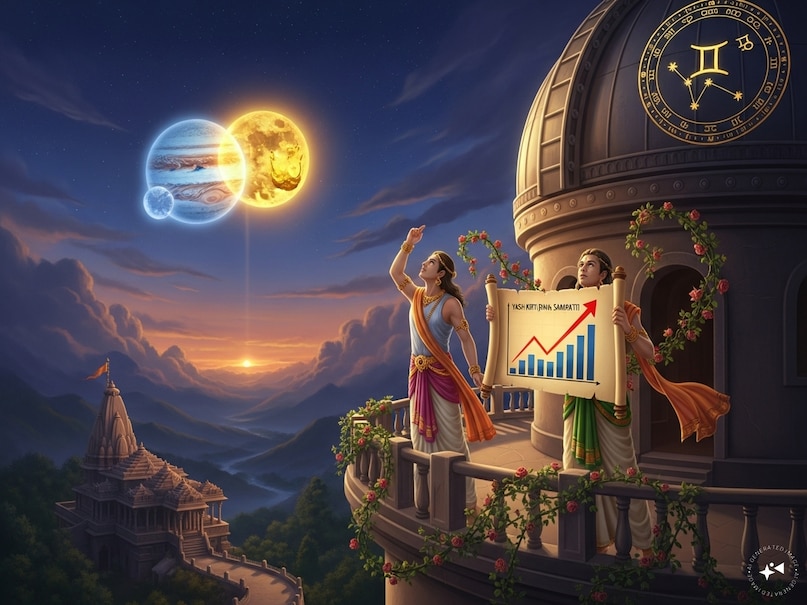Guru Shukra Yuti 2026, Jupiter Venus conjunction in Gemini, Gajalakshmi Rajyog 2026, Gajalakshmi Rajyog lucky zodiac signs, Guru Shukra Yuti effect on zodiac signs, Gajalakshmi Rajyog for wealth and success