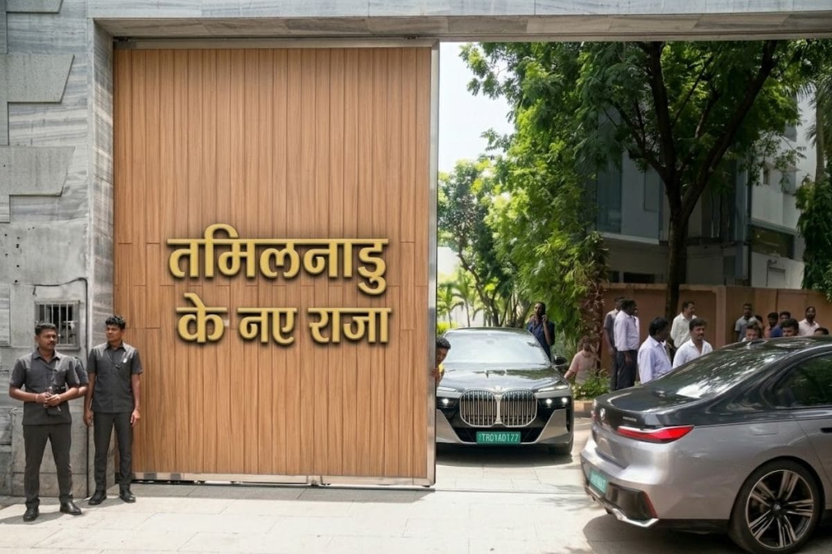 Vijay arrives to meet Governor: खुला 'महल' का दरवाजा, चमचमाती कार में बैठ 'तमिलनाडु का राजा' बनने की दावेदारी ठोंकने निकल पड़े विजय