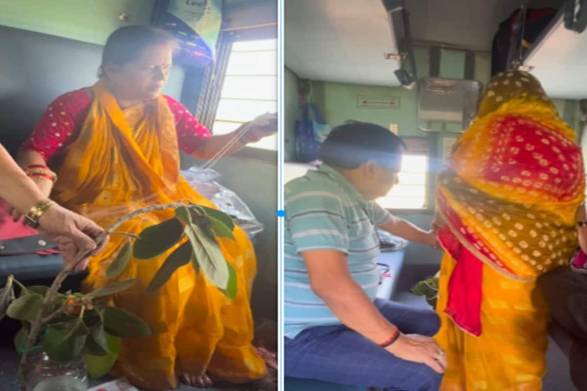 इंडियन रेलवे बना मंदिर, महिला ने 'उगा' दिया बरगद का पेड़, ट्रेन के अंदर की वट सावित्री पूजा