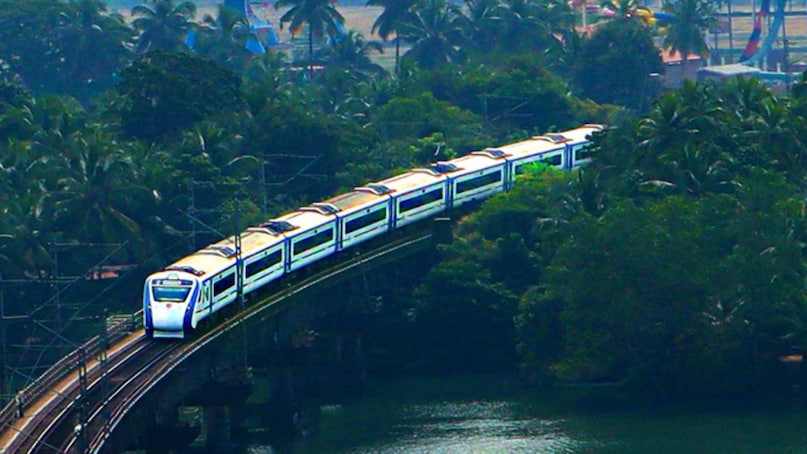 Mumbai to Margao (Mandovi Express)Running along the legendary Konkan Railway, this route offers one postcard-worthy view after another. The train crosses thousands of bridges and numerous tunnels while rolling past coconut groves, rivers, paddy fields and the lush Konkan coast before reaching Goa. It's widely regarded as one of India's finest coastal train journeys. 