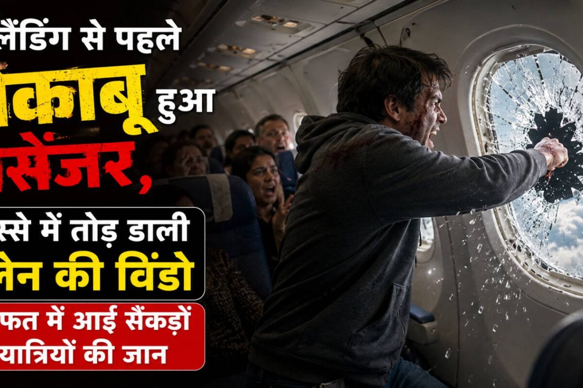 लैंडिंग से पहले बेकाबू हुआ पैसेंजर, गुस्‍से में तोड़ डाली प्‍लेन की विंडो, आफत में आई सैकड़ों यात्रियों की जान