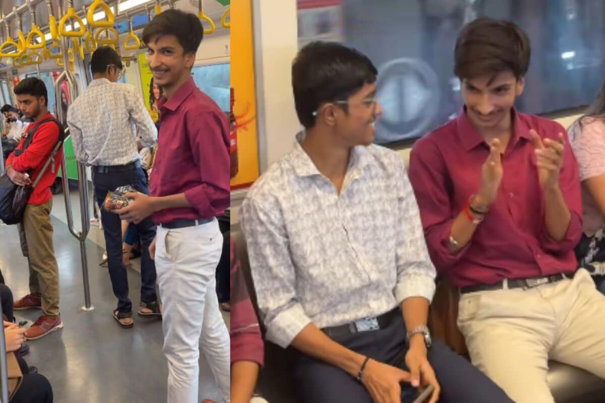 मेट्रो में मनाया दोस्त का बर्थडे, यात्रियों को बां