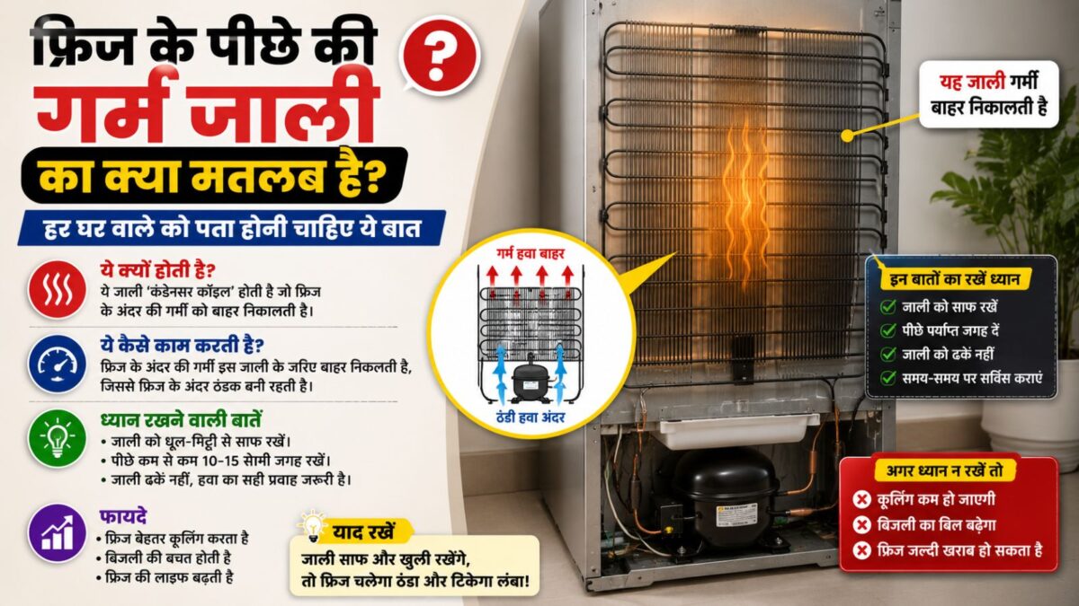 फ्रिज के पीछे की जाली गर्म क्यों होती है? और कब होता है खतरा, इस तरीके से पहचानें