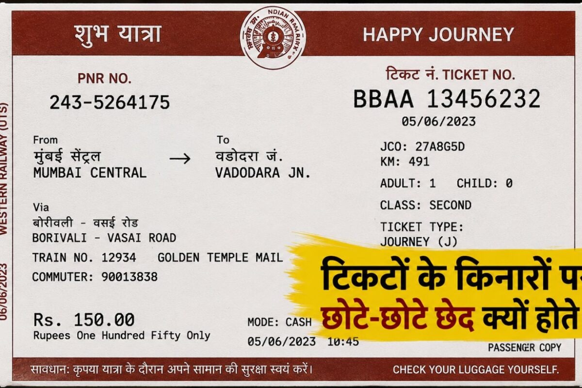 रेलवे टिकटों के किनारों पर छोटे-छोटे छेद क्यों होते थे, क्या