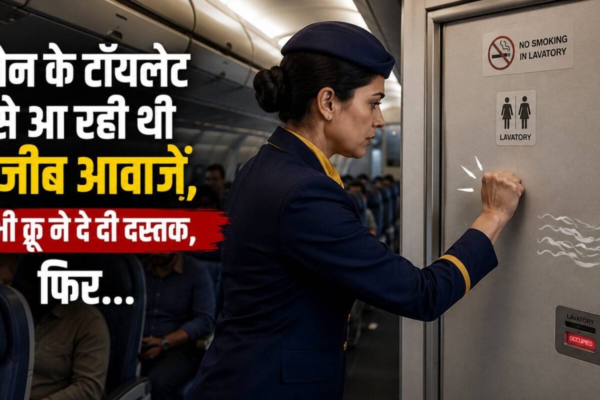फ्लाइट के टॉयलेट से आ रही थी अजीब आवाजें दरवाजे पर दे दी क्रू ने दस्‍तक नजारा देख खुली की खुली रह गईं आंखें