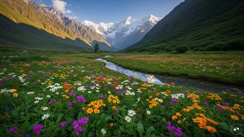 यह इतना खास क्यों है?: चमोली ज़िले में स्थित, 'वैली ऑफ़ फ्लावर्स' लगभग 87 वर्ग किलोमीटर के क्षेत्र में फैला हुआ है. 500 से भी ज़्यादा दुर्लभ और हिमालयी फूलों की प्रजातियों का घर होने के साथ-साथ, बर्फ़ से ढके पहाड़ों, हरे-भरे घास के मैदानों और झरनों से इस क्षेत्र की सुंदरता कई गुना बढ़ जाती है.