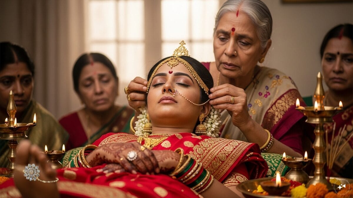 अंतिम विदाई से पहले महिला को सिंदूर और चूड़ियां क्यों पहनाई जाती हैं? अंतिम विदाई से पहले महिला को सिंदूर और चूड़ियां क्यों पहनाई जाती हैं?