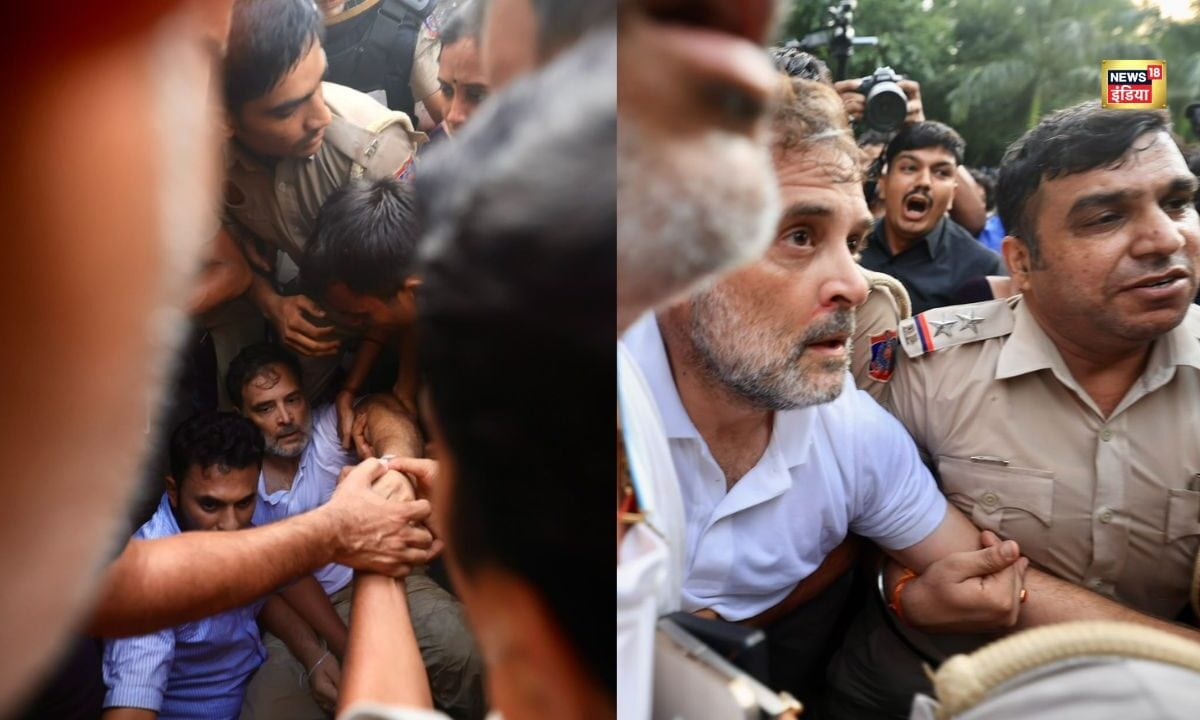 VIDEO: पीएम आवास के बाहर सड़क पर लेटे राहुल गांधी देखिए कैसे उठाकर ले गई दिल्ली पुलिस
