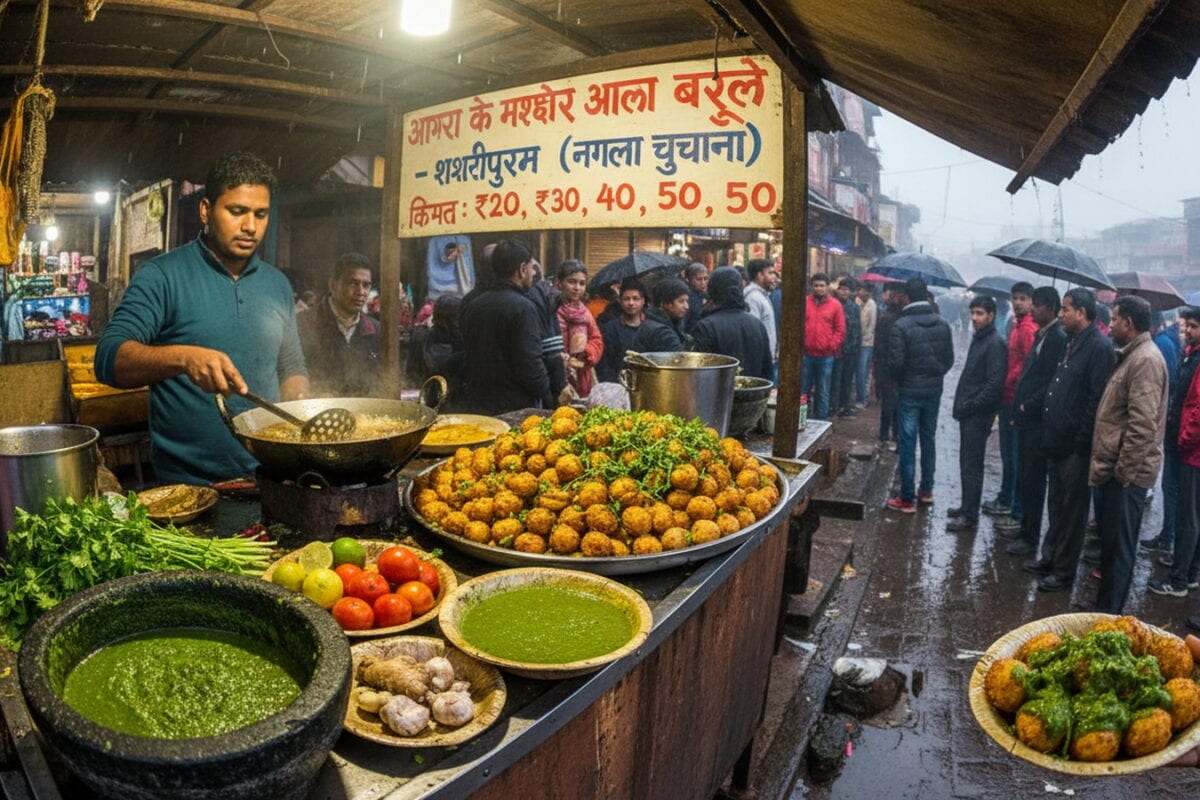 बरसात में चटपटी हरी चटनी और कुरकुरे बरुले! आगरा के इस सीक्रेट मसाले का स्वाद खींच लाता है दूर-दूर से लोग