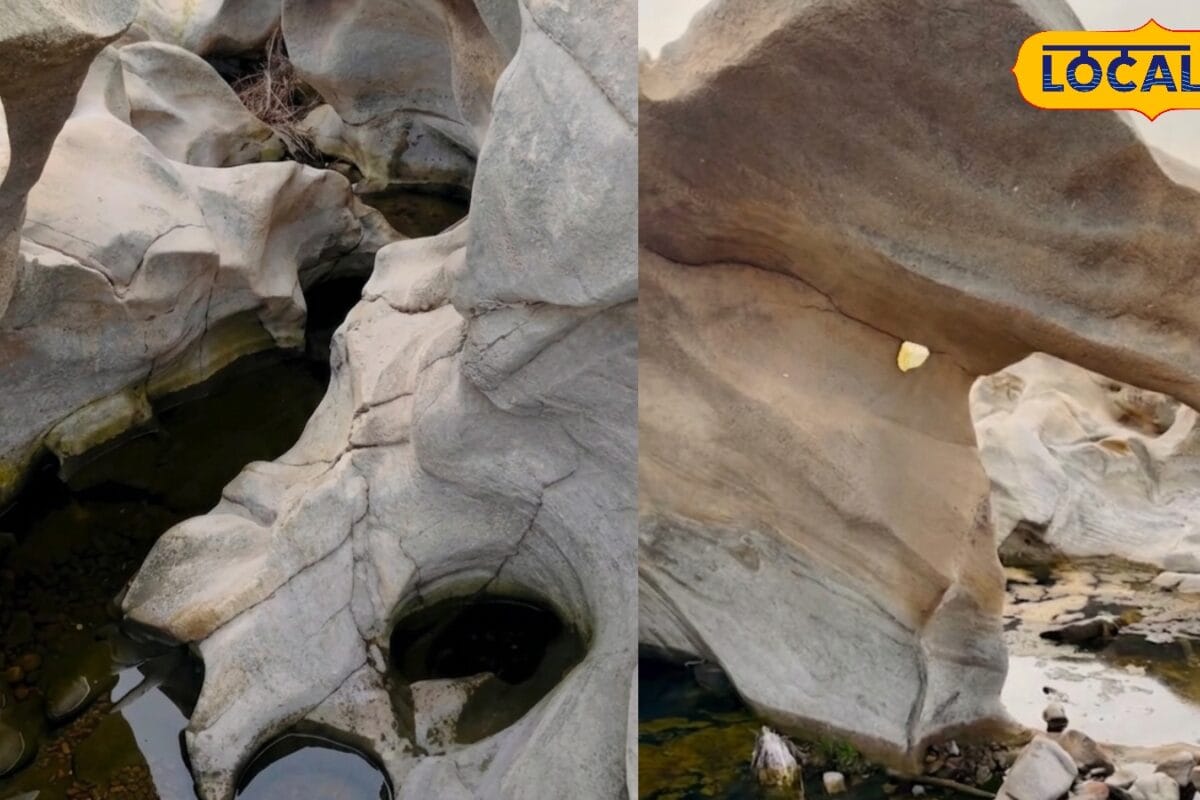 तेलंगाना में प्रकृति का अनोखा करिश्मा सूखी गोदावरी के तल से निकली हजारों साल पुरानी रहस्यमयी चट्टानें!