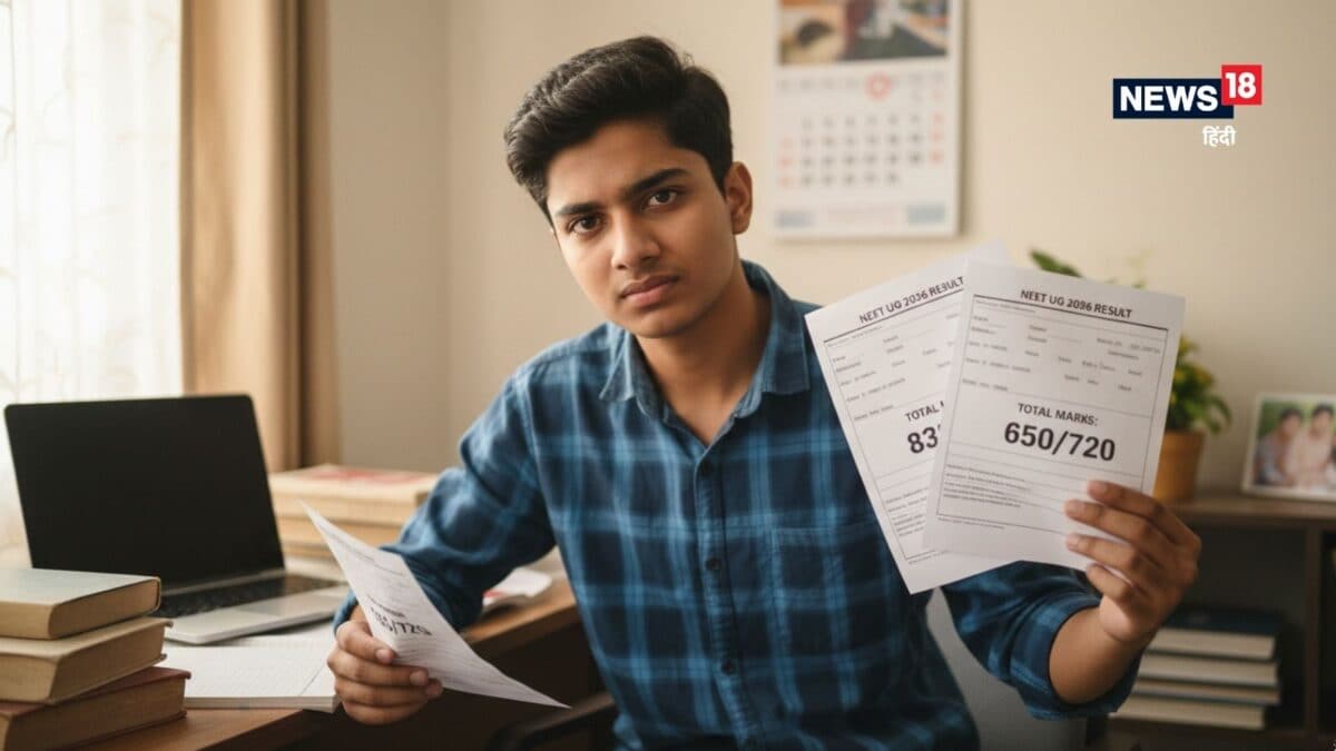 NEET-UG 2026| NEET Result 2026: 24 घंटे में तीन बार बदले नंबर, रात में 650, सुबह 500 और दोपहर में बचे सिर्फ 135 अंक NEET-UG 2026| NEET Result 2026: 24 घंटे में तीन बार बदले नंबर, रात में 650, सुबह 500 और दोपहर में बचे सिर्फ 135 अंक