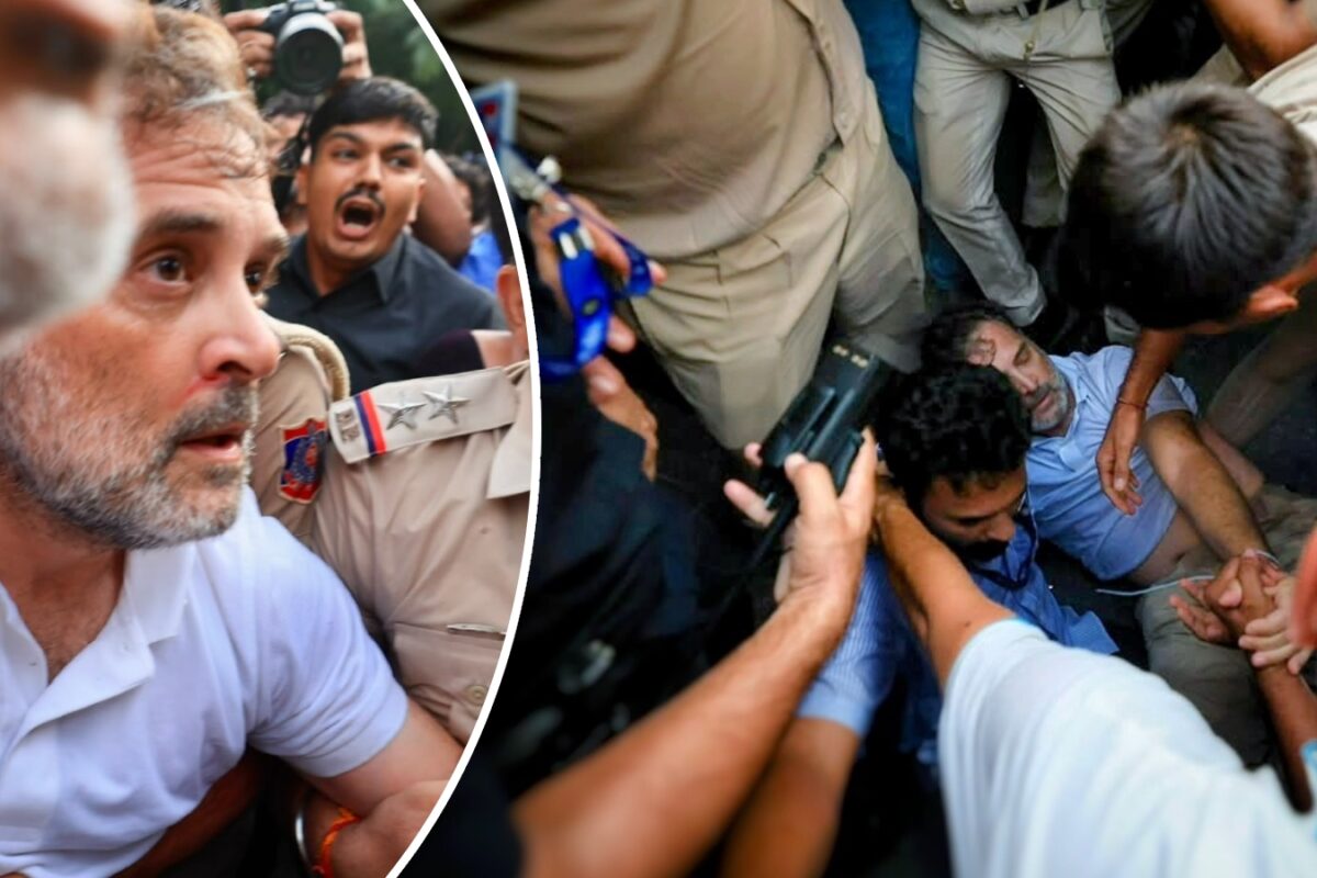 नाक से बहता खून चोटें भी खाई पीएम आवास के बाहर राहुल गांधी को उठाकर ले गई पुलिस पिक्‍चर अभी बाकी है
