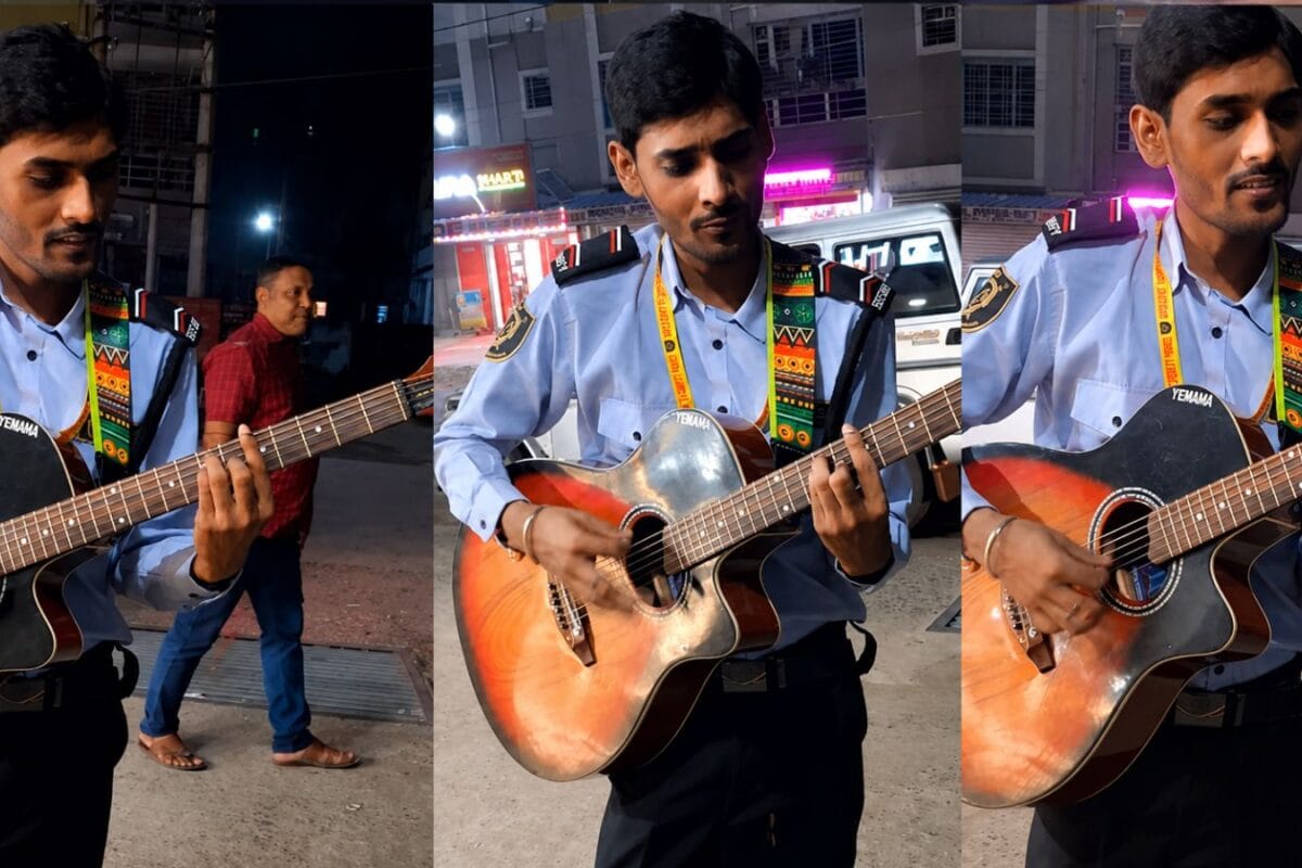 सिक्योरिटी गार्ड ने छेड़े गिटार के तार, सुरीली आवाज में गाया आतिफ असलम का गाना 'आदत', सुन मंत्रमुग्ध हुए लोग!