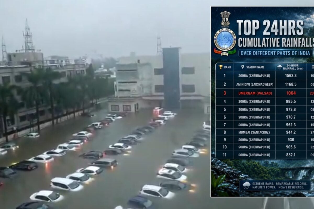 24 घंटे में 1064 mm बारिश वलसाड दे रहा चेरापूंजी को टक्कर जानें दिल्‍ली से हिमाचल तक कल मौसम का हाल