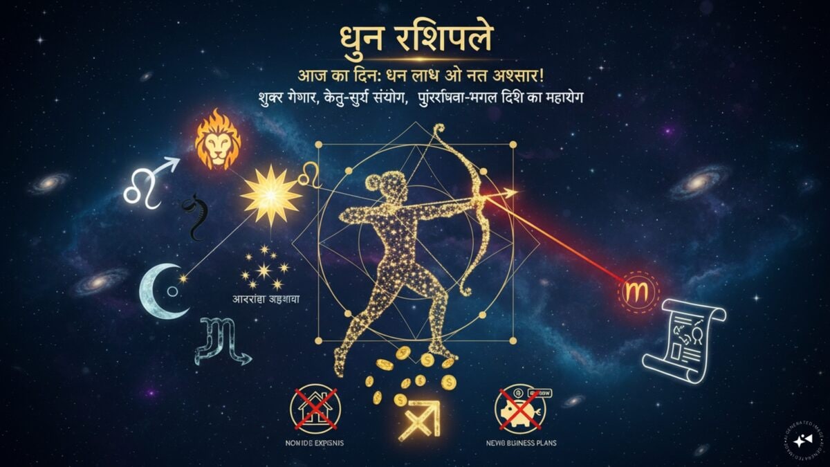 धनु: रूठा प्यार आज आएगा वापस, पैसे की कमी होगी पूरी, बन रहा महत्वपूर्ण संयोग