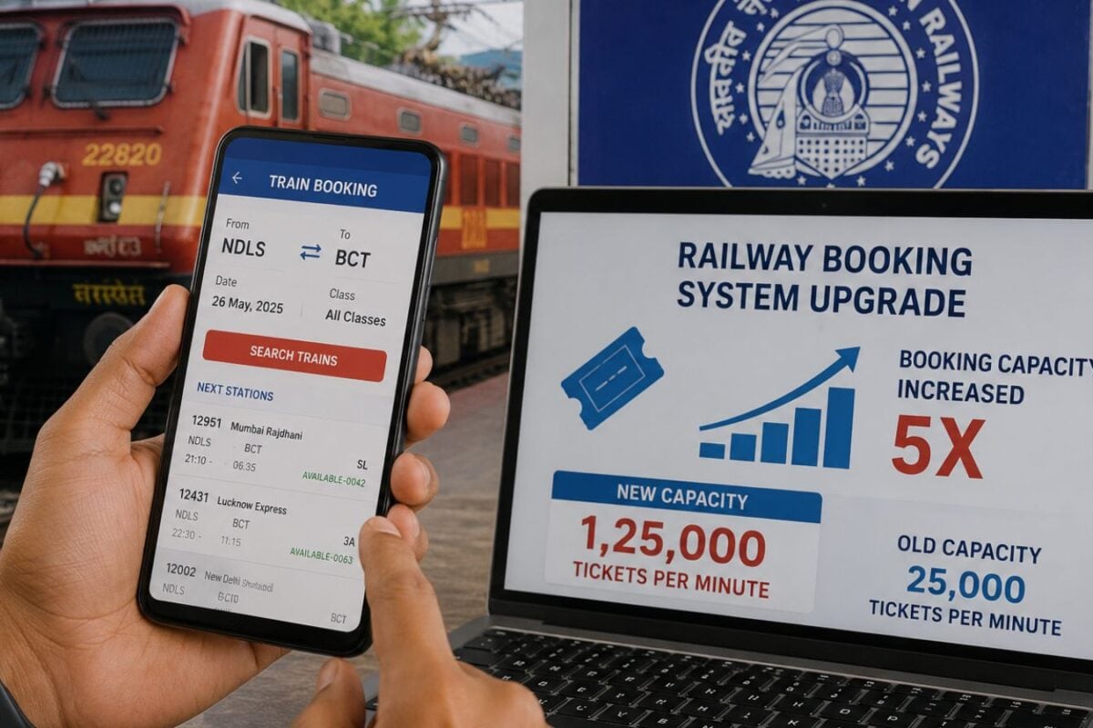 अब फटाफट बुक हो जाएगी आपकी तत्काल टिकट, रेलवे ने 5 गुना बढ़ाई क्षमता, दलालों पर भी लगेगी लगाम