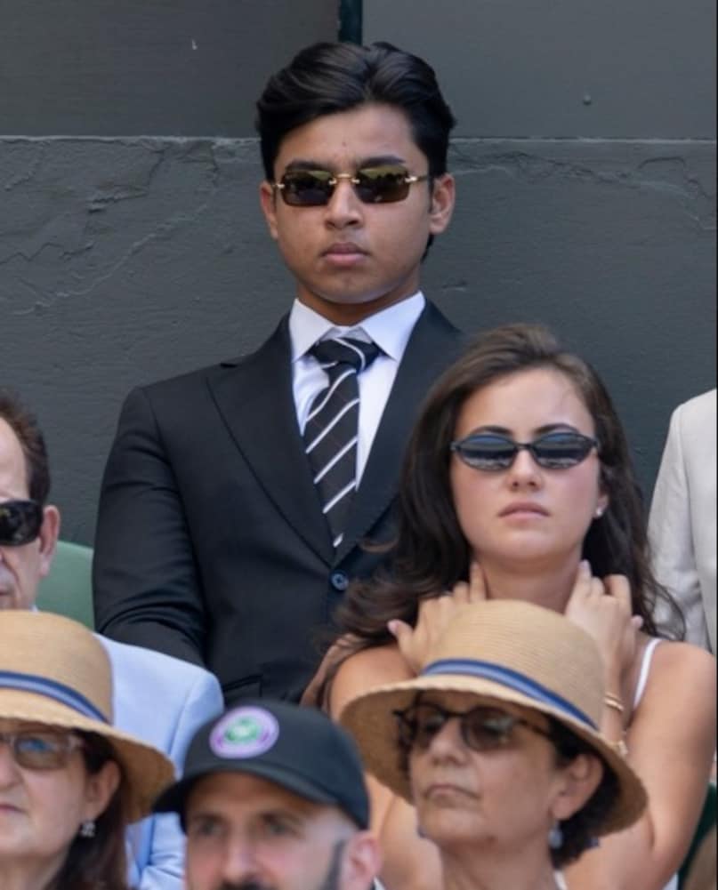 Vaibhav Sooryavanshi, Vaibhav Sooryavanshi black suit, Vaibhav Sooryavanshi black sunglasses, Vaibhav Sooryavanshi Wimbledon, Vaibhav Sooryavanshi Wimbledon photos, Vaibhav Sooryavanshi Wimbledon abhishek Sharma, Vaibhav Sooryavanshi tennis, Vaibhav Sooryavanshi attend Wimbledon final, Vaibhav Sooryavanshi, Vaibhav Sooryavanshi Wimbledon final, Vaibhav Sooryavanshi tennis