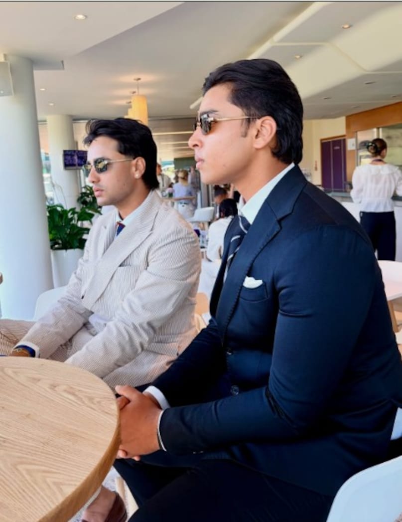 Vaibhav Sooryavanshi, Vaibhav Sooryavanshi black suit, Vaibhav Sooryavanshi black sunglasses, Vaibhav Sooryavanshi Wimbledon, Vaibhav Sooryavanshi Wimbledon photos, Vaibhav Sooryavanshi Wimbledon abhishek Sharma, Vaibhav Sooryavanshi tennis, Vaibhav Sooryavanshi attend Wimbledon final, Vaibhav Sooryavanshi, Vaibhav Sooryavanshi Wimbledon final, Vaibhav Sooryavanshi tennis 
