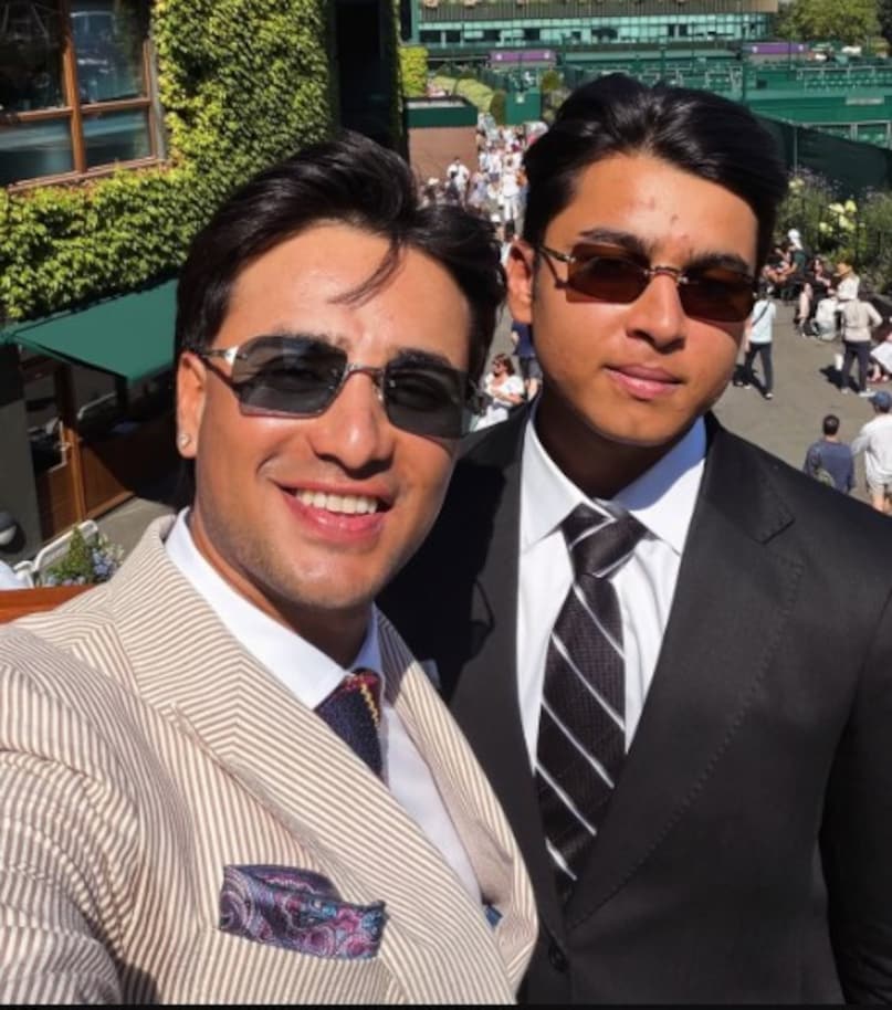 Vaibhav Sooryavanshi, Vaibhav Sooryavanshi black suit, Vaibhav Sooryavanshi black sunglasses, Vaibhav Sooryavanshi Wimbledon, Vaibhav Sooryavanshi Wimbledon photos, Vaibhav Sooryavanshi Wimbledon abhishek Sharma, Vaibhav Sooryavanshi tennis, Vaibhav Sooryavanshi attend Wimbledon final, Vaibhav Sooryavanshi, Vaibhav Sooryavanshi Wimbledon final, Vaibhav Sooryavanshi tennis 
