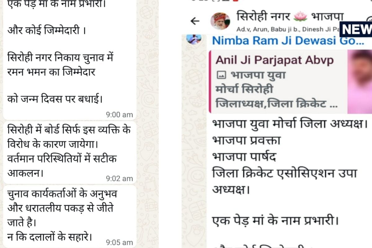 Sirohi News: टिकट बंटने से पहले BJP में घमासान; नेता ने कहा- एक व्यक्ति के कारण जा सकता है निकाय का बोर्ड