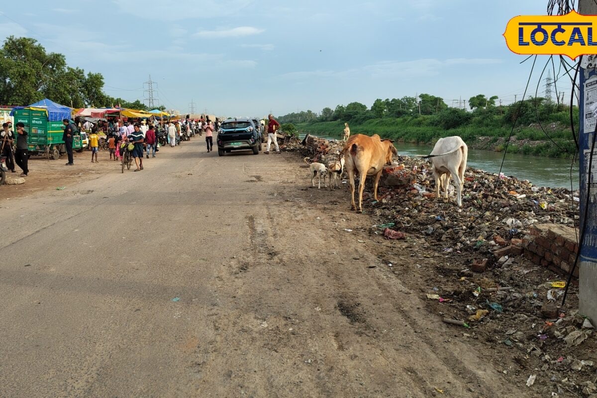 Faridabad Kanwar Route: नहर में तेज बहाव और ऊपर टूटी बाउंड्री कांवड़ यात्रा से पहले आगरा कैनाल रोड की खुली पोल