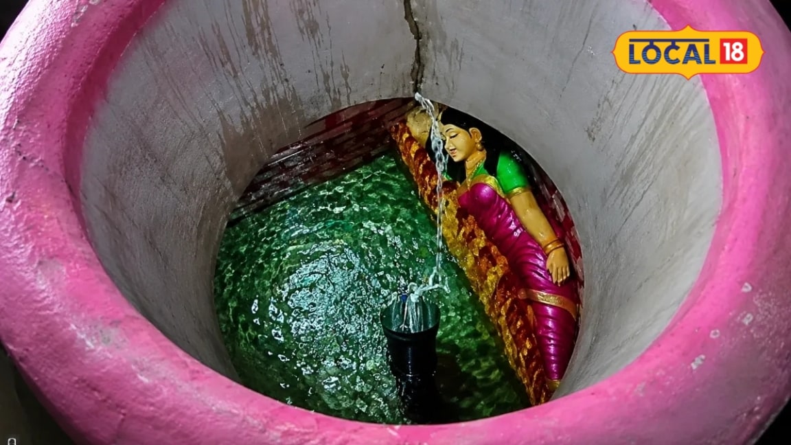 Hyderabad News: महाकाली मंदिर में अनोखा नजारा पानी में दिखाई दे रही देवी की शयन मुद्रा वाली प्रतिमा