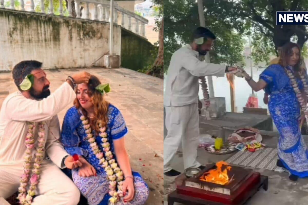 Ajmer News : इटली से आए कपल ने पुष्कर में लिए सात फेरे हिंदू रीति-रिवाज से घाट पर रचाई शादी