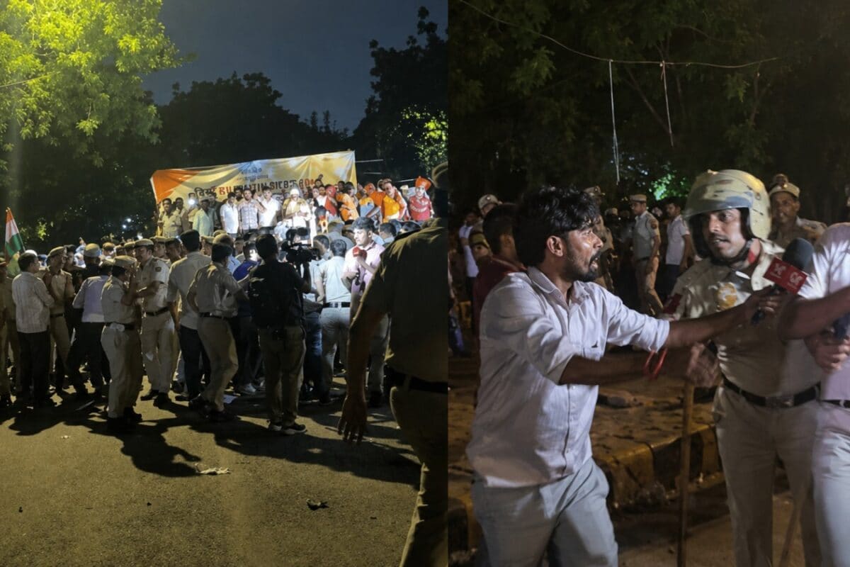 जंतर-मंतर पर आरक्षण के खिलाफ जुटे हजारों दिल्ली पुलिस और RAF ने बिना परमिशन जुटी भीड़ को खदेड़ा - VIDEO