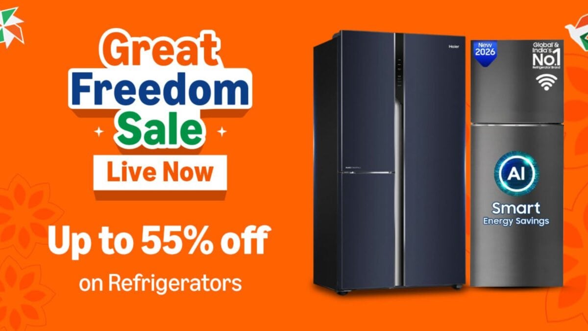 Amazon Great Freedom सेल में फ्रिज पर भारी छूट, ₹1 लाख वाले मॉडल आधे से भी कम दाम में