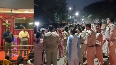 दो पादरियों को हिरासात में लेने के बाद कोतवाली पर हंगामा. 