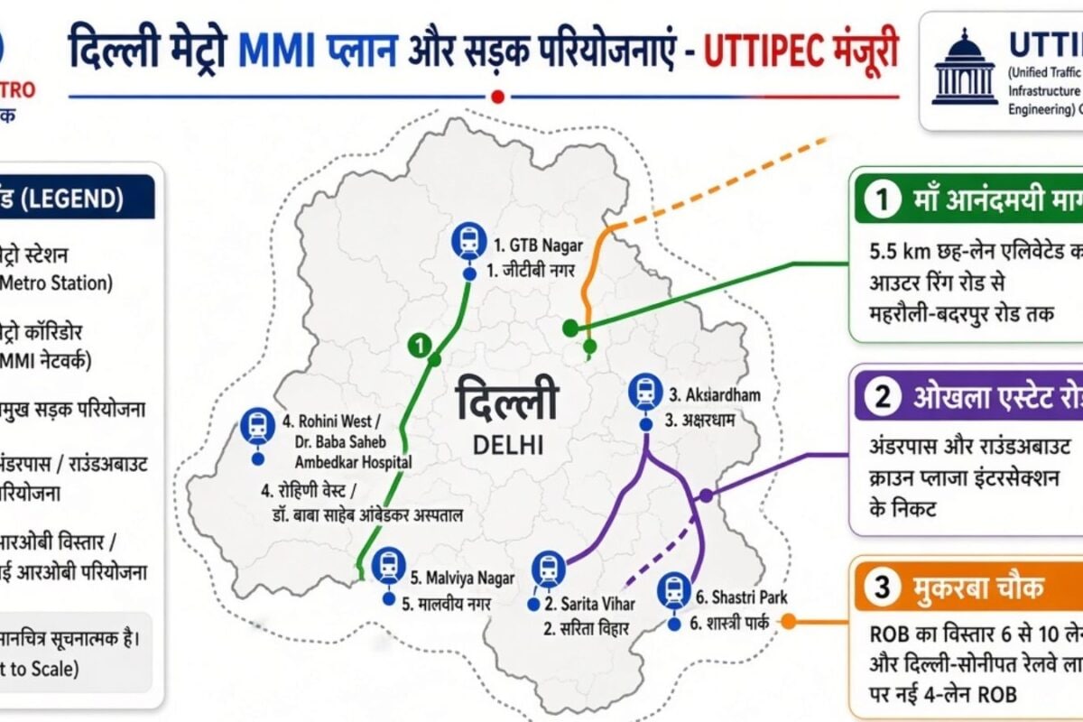 दिल्ली वालों हो जाओ खुश सरिता विहार से GTB नगर तक 6 मेट्रो स्टेशनों पर आई गुड न्यूज मुकरबा चौक भी जाम फ्री