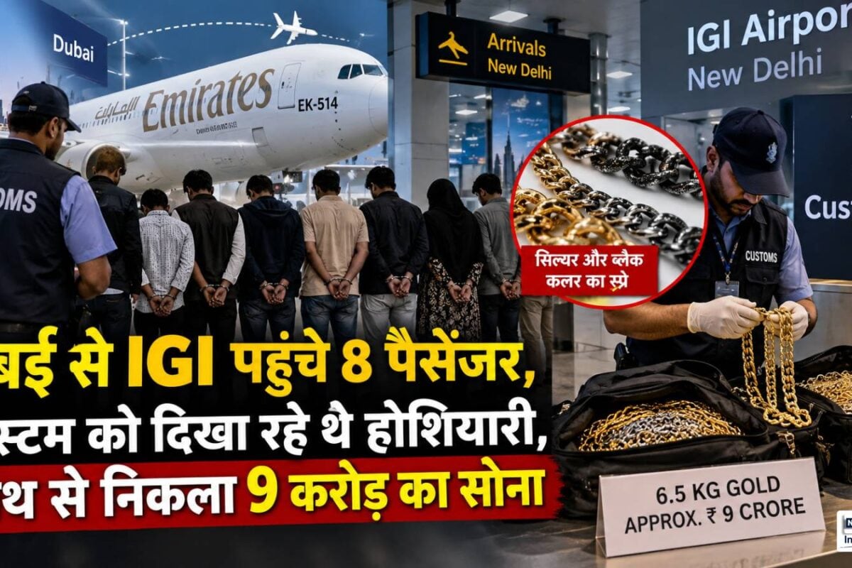 दुबई से आईजीआई एयरपोर्ट पहुंचे थे 8 पैसेंजर कस्‍टम से दिखा रहे थे होशियारी हाथ से निकला ₹9 करोड़ का सोना