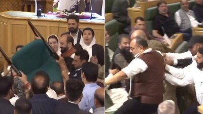 जम्‍मू कश्‍मीर विधानसभा में जमकर ड्रामा हुआ. 