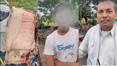 बच्चे को मिड-डे मिल बेचते हुए ग्रामिणों ने पकड़ा.