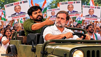 CJP ने तैयार किया बारूद और राहुल गांधी ने लगा दी तीली, बन गए आंदोलन के हीरो! (AI Generated Image)